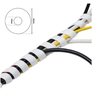 D-Line Wrap Spiral Cable Tidy 10-40mm x 2.5m White 10-40mm Expandable