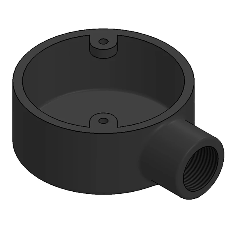 Metpro Malleable Steel Small Terminal Box 1-Way 20mm Black Enamel - Image 2