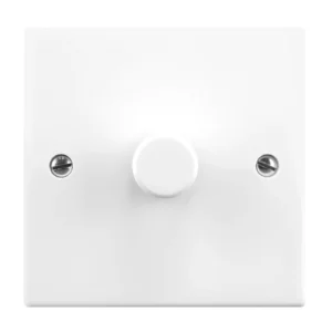 Newlec Switch Push Dimmer LED Load Slimline Curved Edge 1 Gang 2 Way 0-150w White