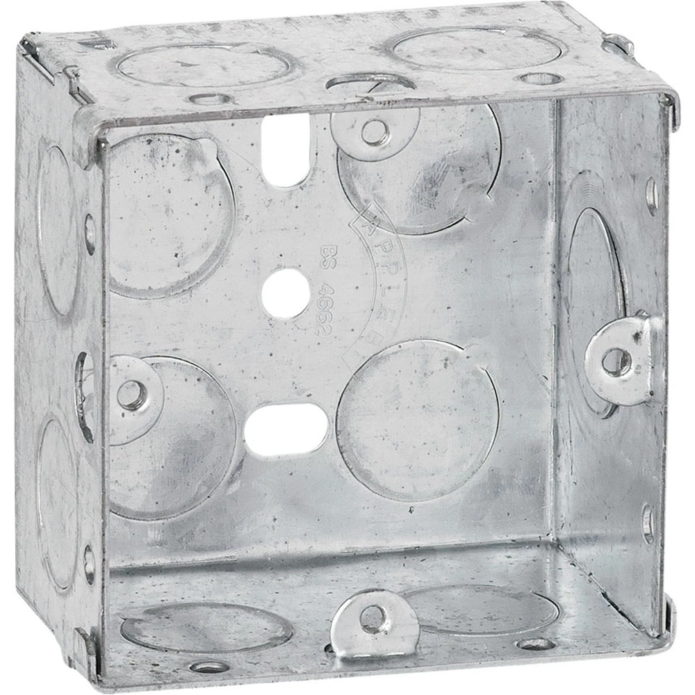 Newlec Mounting Box Flush 1 Gang 48mm Depth Galvanised