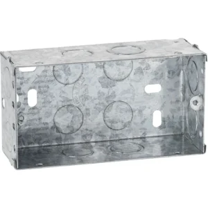 Newlec Mounting Box Flush 2 Gang 48mm Depth Galvanised