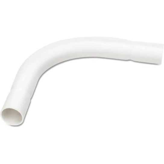 Newlec 25mm PVC Conduit Bend Pre-For Medium 90° Radius White C/W Couplers - Image 2
