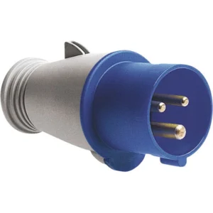 MK Electric Plug Double Pole+Earth IP44 16A 230V Blue