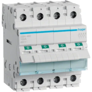 Hager Switch Disconnector 4P Neutral Left 100A 400V