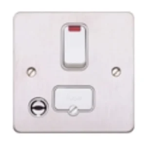 MK Electric 13A Double Pole Brushed Stainless Steel With Black Inserts Switched Neon & Flex Outlet Connection Unit