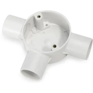 Newlec 25mm PVC Conduit Equal Tee Box 3 Way White