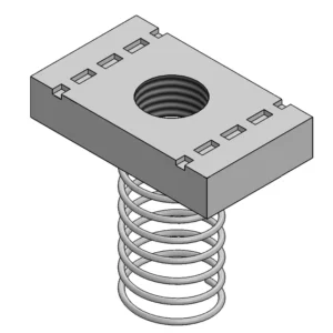 Newlec Channel Nut Long Spring M6 Thread Bright Zinc Plated [Pack=10]