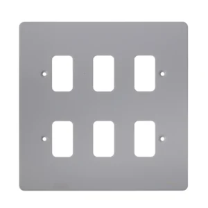 Schneider Electric Ultimate Flat Plate Grid System 6 Gangs White Metal
