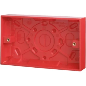Click Scolmore Red 2 Gang 25mm Deep Pattress Box