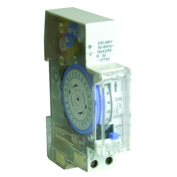 Newlec Timer Analogue Single Channel 24/7 Din Rail Mounting Single ...