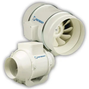 National Ventilation Fan Timer Mixed Flow In-Line Duct 125mm 280M3/Hr White