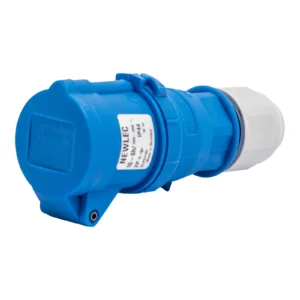 Newlec Industrial Power Connector Female Screwless 2P+E 16A 230V IP44 Blue
