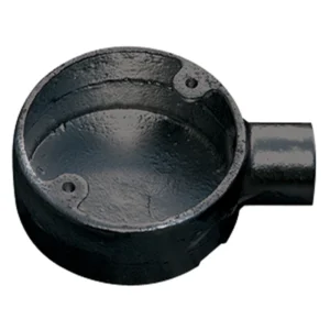 Metpro Malleable Steel Circular Conduit Box 25mm Black Enamel