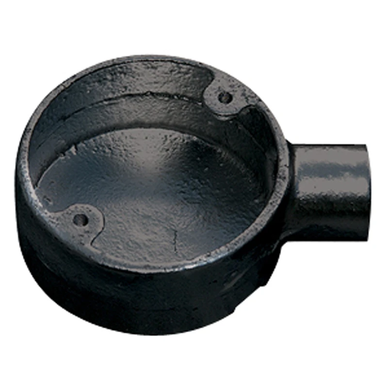 Metpro Malleable Steel Circular Conduit Box 25mm Black Enamel - Image 2