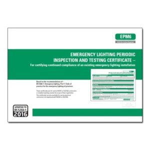 NICEIC Emergency Lighting Periodic Inspection and Testing Certificates - EPM6
