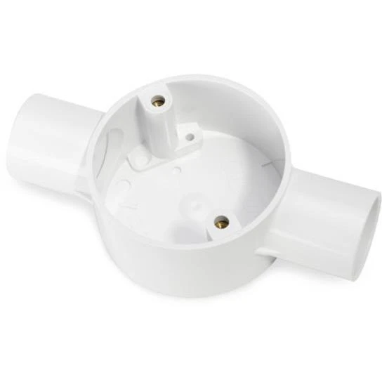 Newlec 25mm PVC Conduit Through Box 1 Way White - Image 2