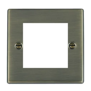 Hamilton Front Plate Single 2 Eurofix Apertures+Grid 88X88mm Antique Brass