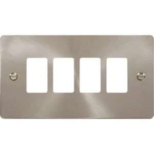 Click Scolmore Front Plate Define 4 Gang Brushed Stainless