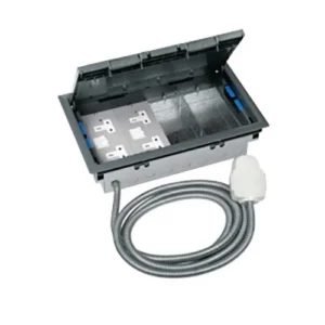 Legrand Floorbox 4Compartment 2 x 2 Gang Switched Socket + DP1532 Tap-Off