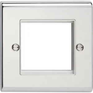 Deta Data Plate 1 Gang 2 Module Chrome White Insert
