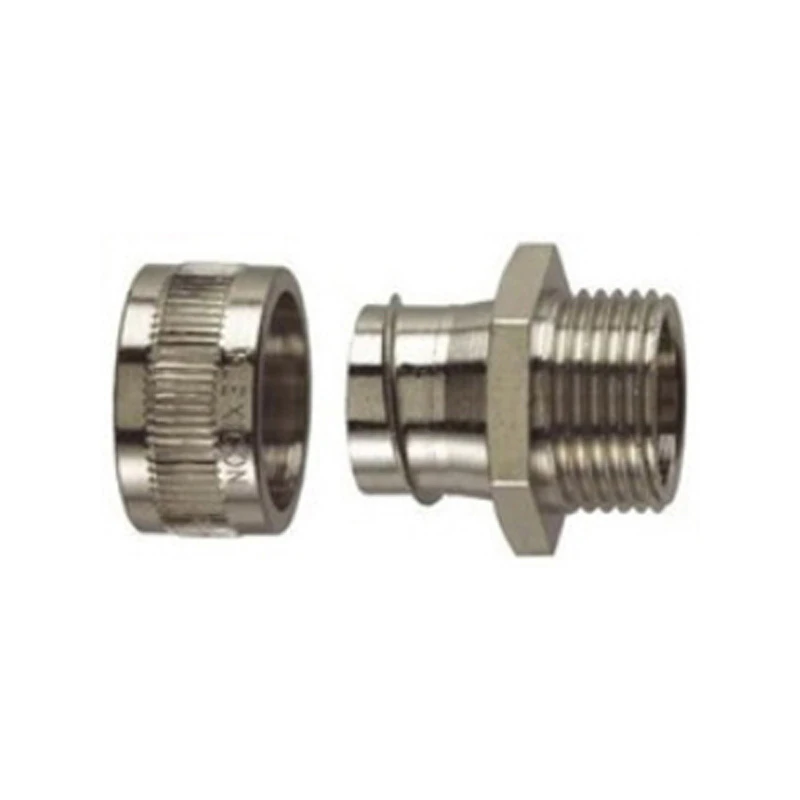 Flexicon Gland Fixed External Thread 20mm Nickel Plated Brass - Image 2