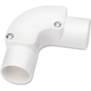Newlec 20mm PVC Conduit Inspection Elbow 2 Part Snap Together White