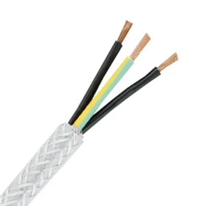 Commodity SY03C 10.0mm² Clear PVC Col/Code Steel Braid Cable 3-Core Flexible 1m