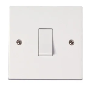 Click Plate Switch 1 Gang 2 Way 10A White