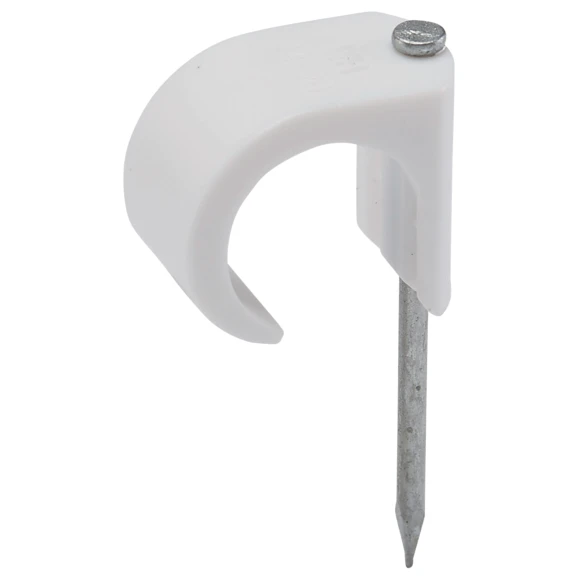 Bizline Nail In Round Cable Clip White 3-5mm Dia 20mm Long Nail