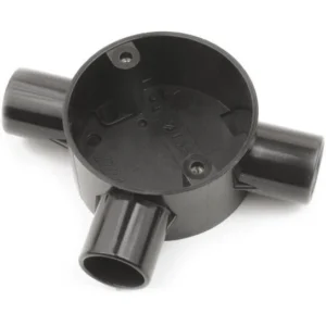 Newlec 20mm PVC Conduit Equal Tee Box 3 Way Black