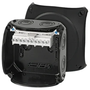 Hensel Junction Box 5 Pole 40A 130 x 130 x 77mm IP66/67 Black