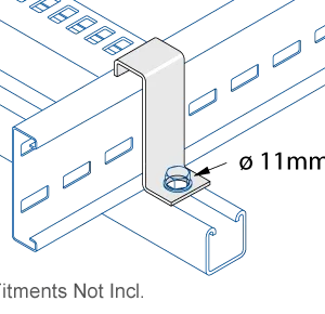 Unistrut Bracket Hold Down For Cable Ladder U10 Steel Hot Dipped Galvanised