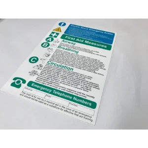 Industrial Signs Label Warning Electric Shock/First Aid 280 x 420mm 4 On White