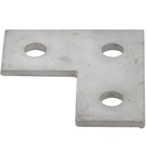 Newlec Channel Support Bracket Flat 90° Angle 3 Hole Hot Dipped Galvanised [Pack=4]