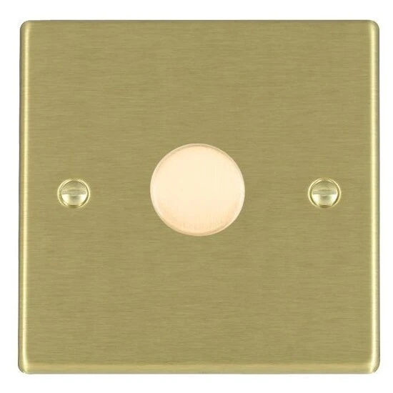 Hamilton Dimmer Switch 1 Gang LED 2 Way Push On/Off 100W 88X88mm Satin Brass