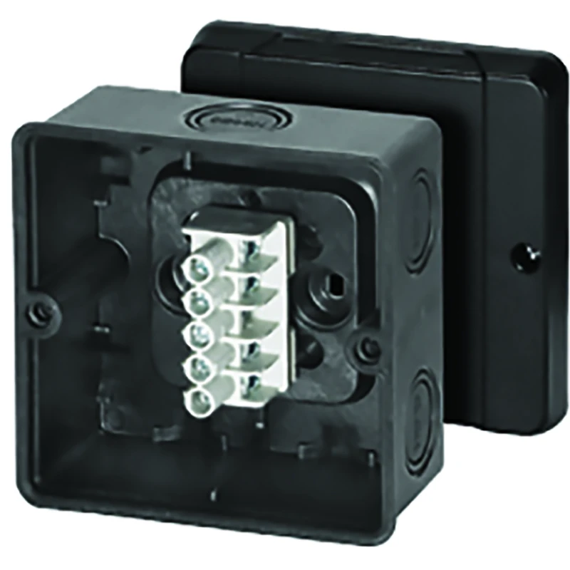 Newlec Junction Box 5 Pole 4.0mm² Terminals 98 x 98 x 58mm² IP65 Black - Image 3