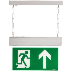 Channel Safety Systems Exit Sign Emergency LED Self Test Double Sided White Legend