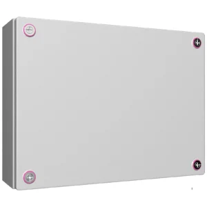 Newlec Junction Box Weatherproof RAL7035 400 x 300 x 120mm Light Grey Steel IP66