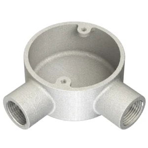 Newlec 25mm Steel Conduit Angle Box 90° 2 Way Malleable Galvanised Steel