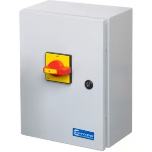 Europa Isolator Enclosed Rotary Four Pole IP65 125A Steel Enclosure