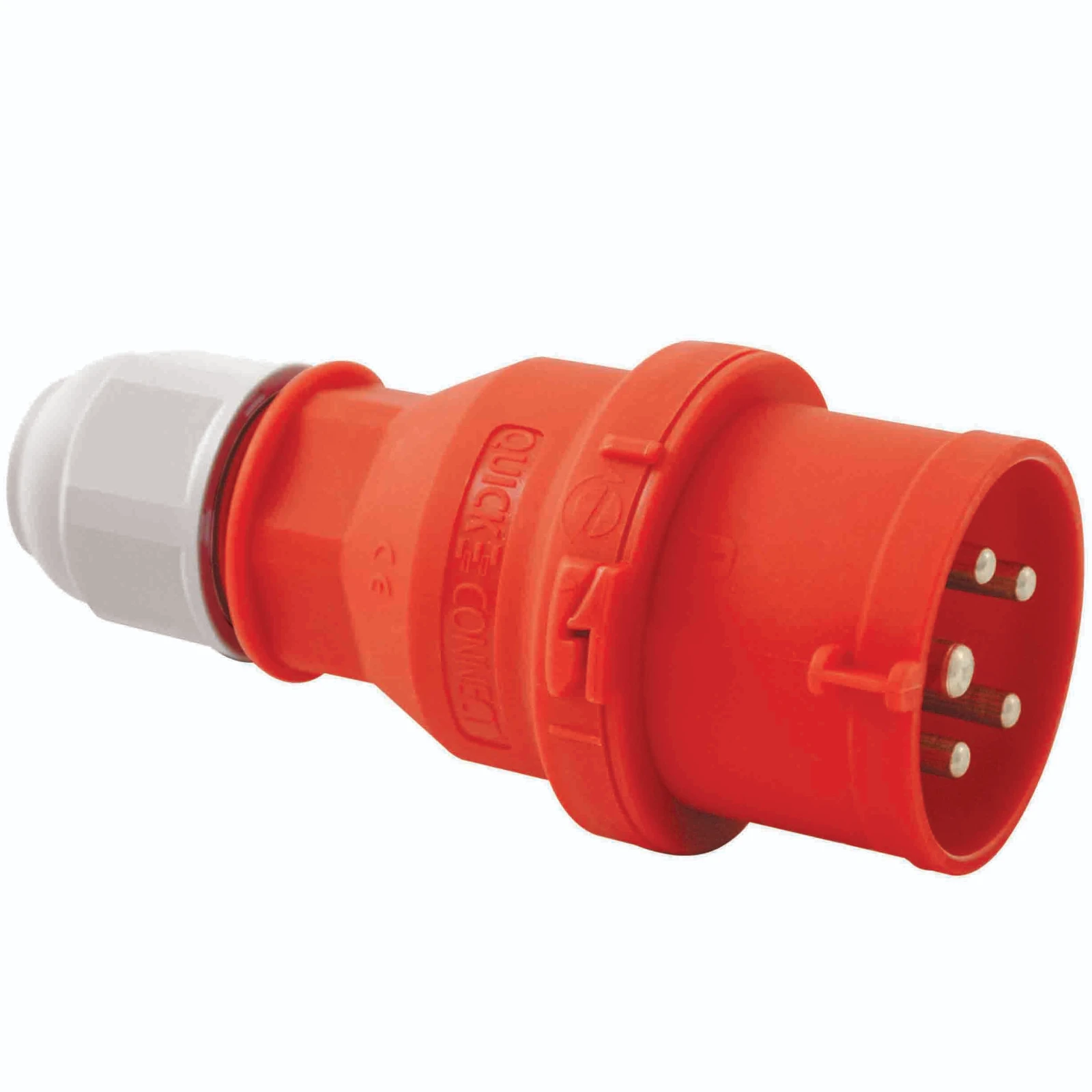 Newlec Industrial Power Plug Male Screwless 3P+N+E 16A 415V IP44 Red - Image 3