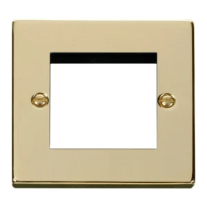 Click Scolmore Front Plate 1 Gang 2 Module Polished Brass Black&White Gasket Victor