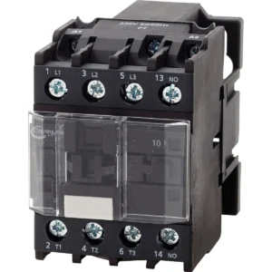 Newlec Contactor 3 Pole 1 Normally Open AC3 Rating 32A 230V AC Black