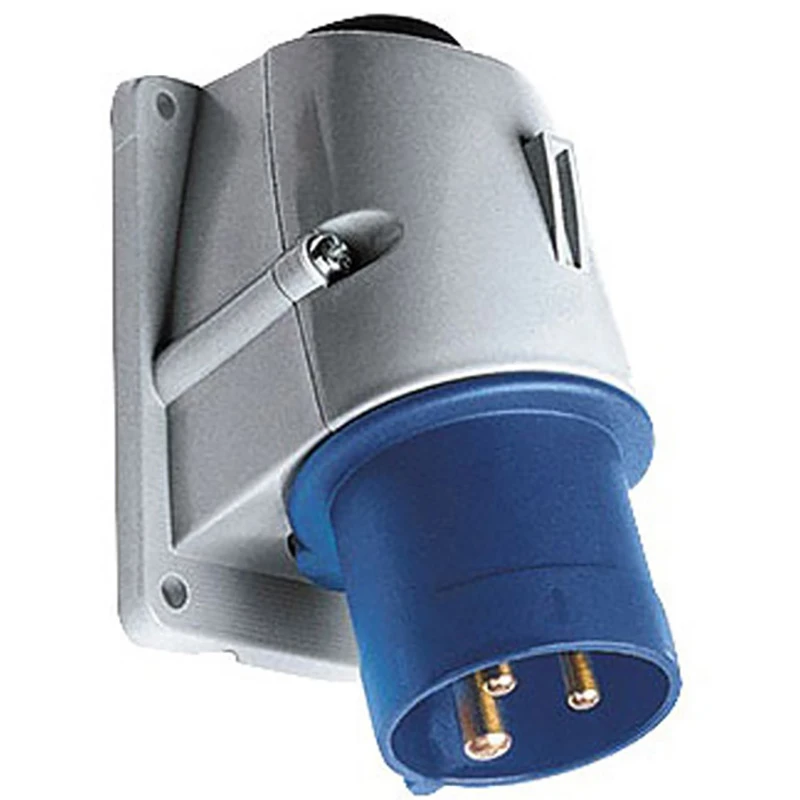 MK Electric Appliance Inlet Double Pole+Earth Angled Surface IP44 32A 230V Blue - Image 2