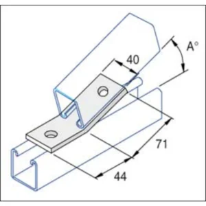 Unistrut Bracket 30° 2 Hole 40X52X82.5mm Steel Hot Dipped Galvanised