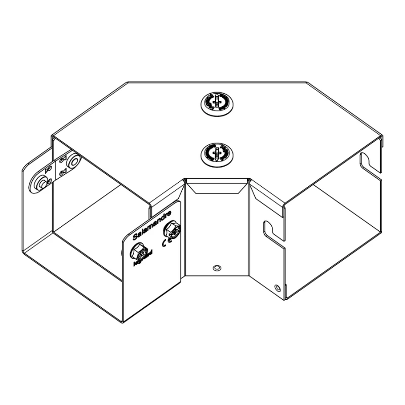 Legrand Bend 90° Angle 2 Compartment Top Lid 100 x 50mm Pre-Galvanised Steel Gusset IP4X