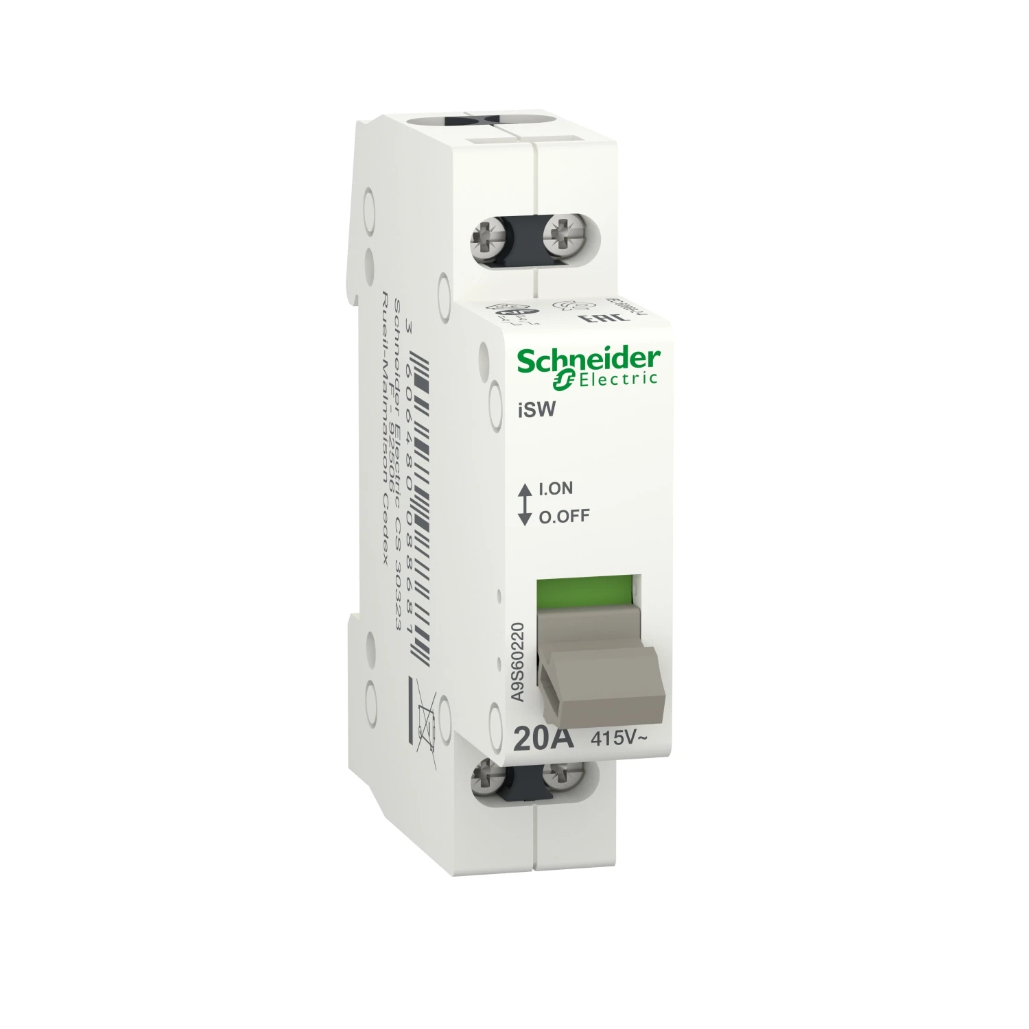 Schneider Electric switch Acti9 iSW – 2 poles – 20 A – 415V