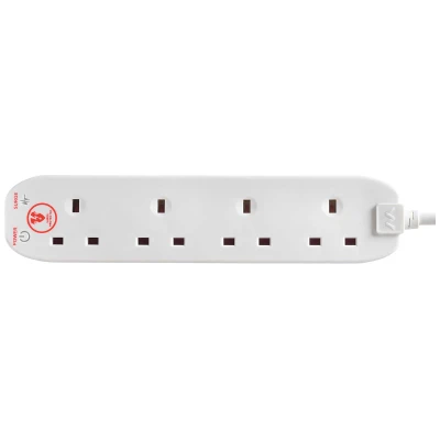 Luceco Four Socket Surge Protected Extension Lead 2 Metres White