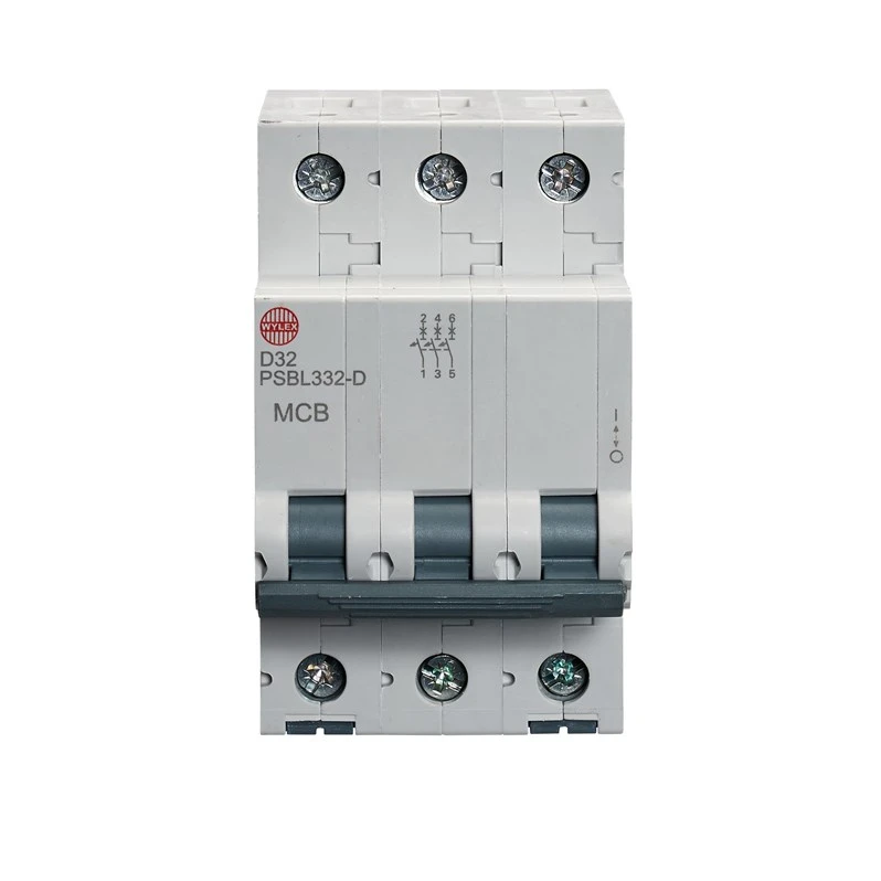 Wylex 32A Three Pole MCB D Curve 10kA