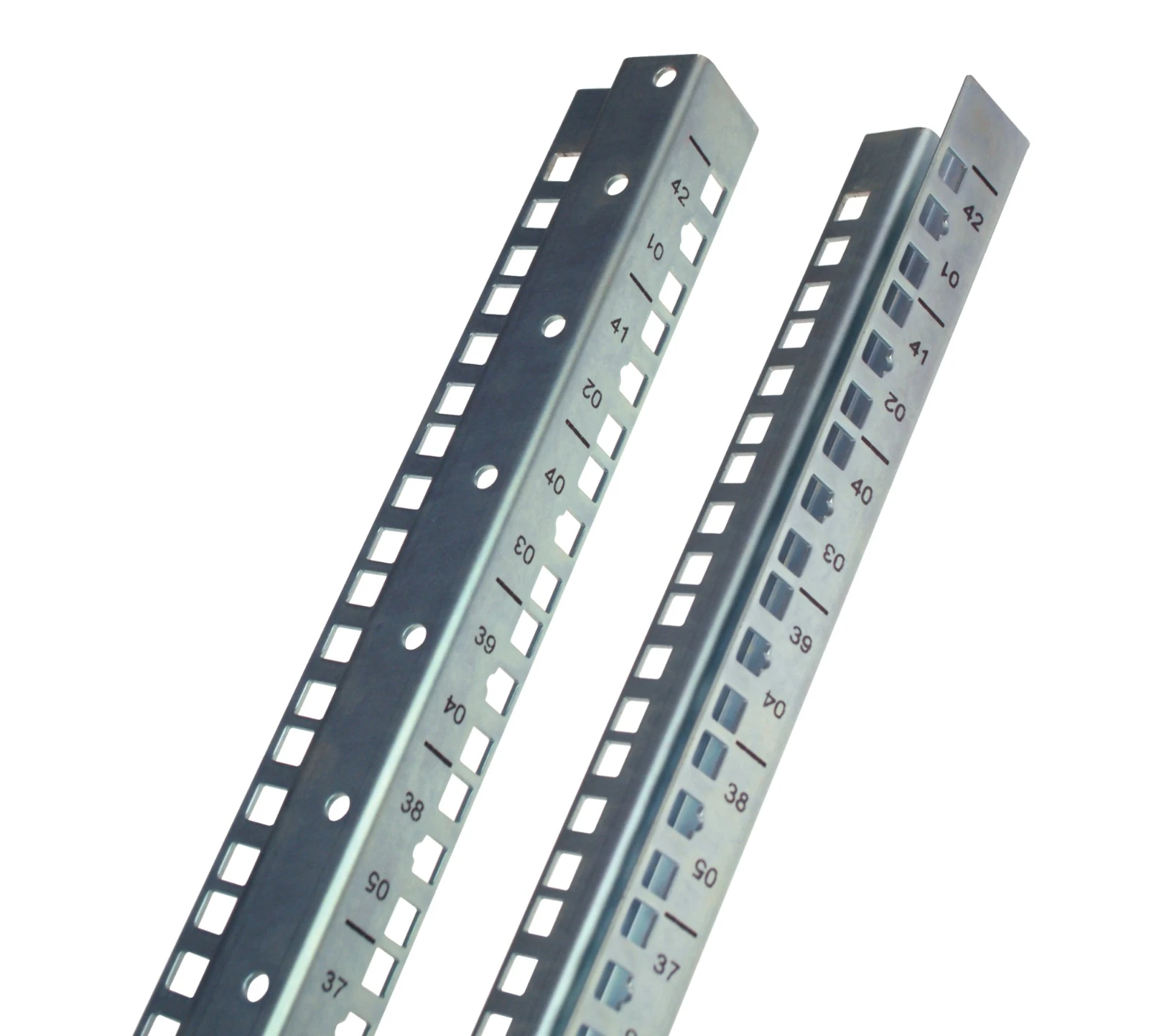 Gigamedia Set Of 2 Rear 19” Mounting Profiles 42U – Zinc Plated